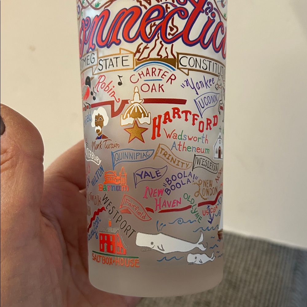 CatStudio Connecticut Frosted Glass colorful with landmarks art - Picture 8 of 10